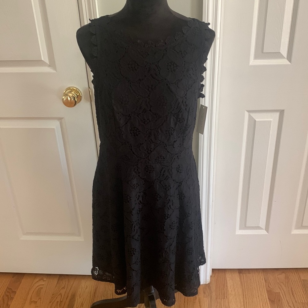 NWT Tash + Sophie Sleeveless Black Lace Dress- Size 10